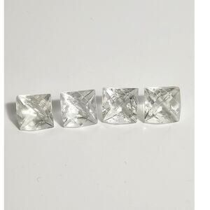 4 Art Deco Glass Buttons from 1930s